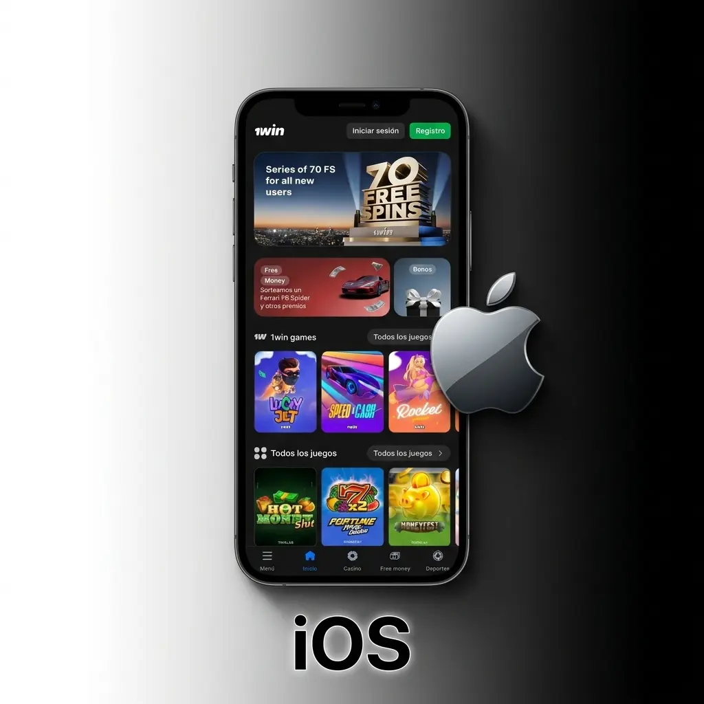 App de 1win para iOS acceso web móvil Safari